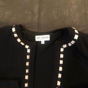 St John Knit Black Pant Suit